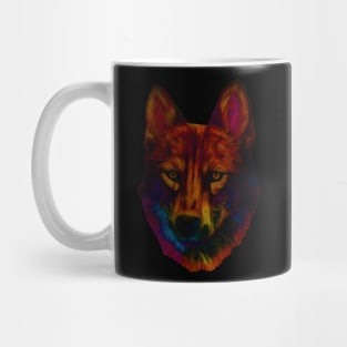 rainbow wolf Mug